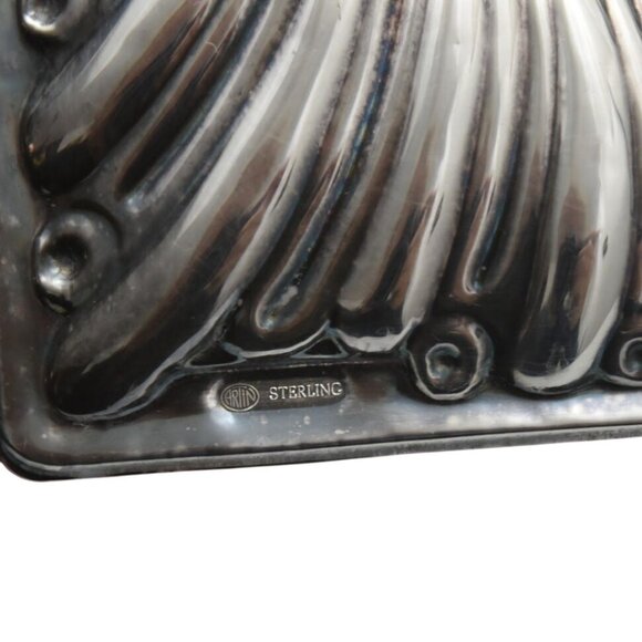 Sterling Silver Heart Shaped Picture Frame With Ornate Design Red Velvet Backing - Picture 3 of 4